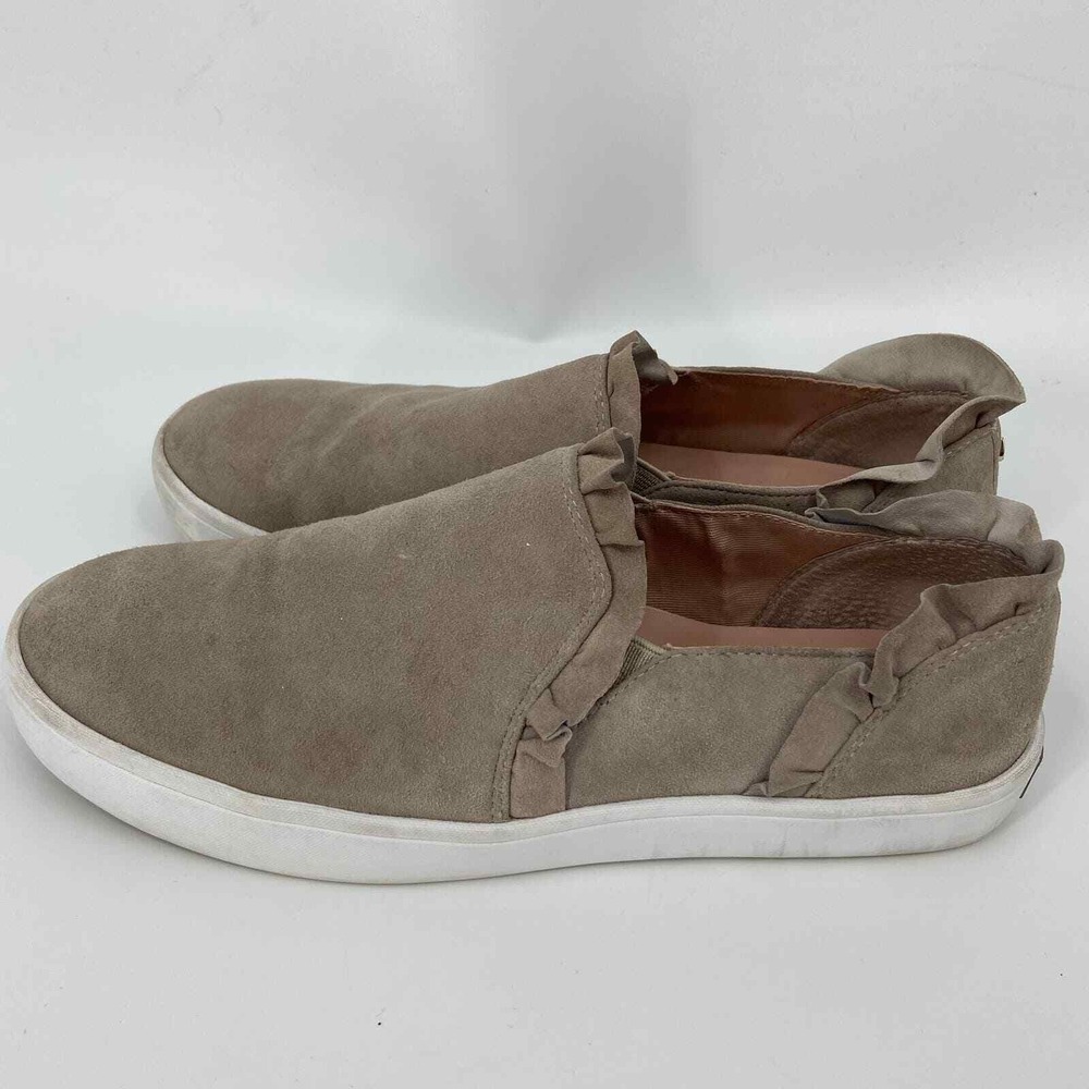 Kate Spade New York Lillie Ruffle Sneaker Size 6 Beige Suede Slip On Loafer - Picture 3 of 11